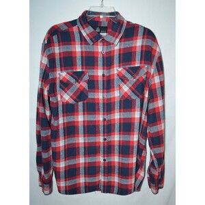 MOLOKAI Surf Co. Men's Red/Blue Flannel Long Sleeve Shirt Size L